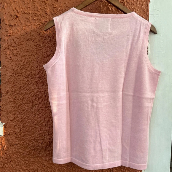 Storybook Knits Artisan Tank Top Sweater Vest Size Small Embroidered Pink Blue - Picture 2 of 4